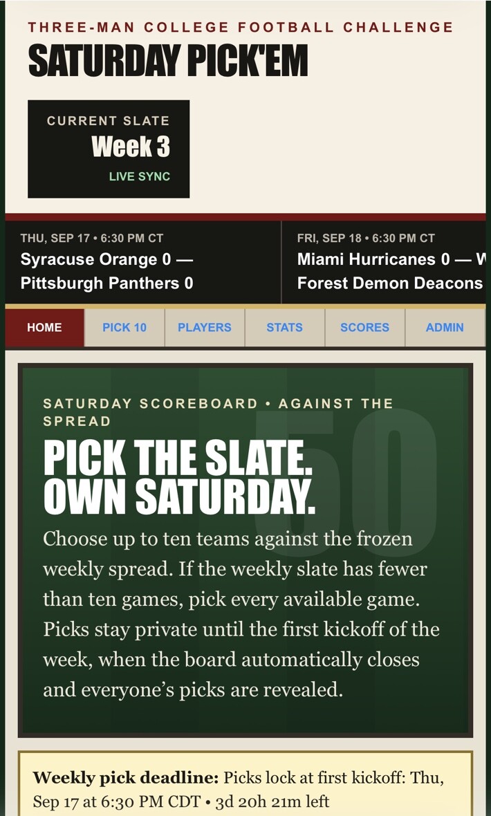 CFB Pick’em